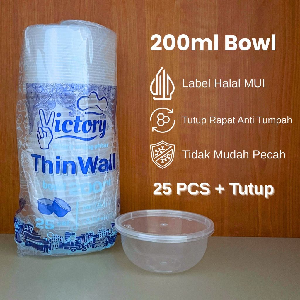 Thinwall Bowl All merk 200ml 25 pcs x 20 pack 