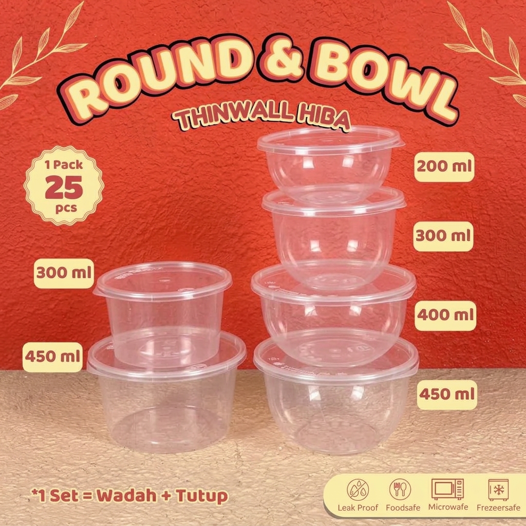 Thinwall Kotak All merk 300ml 25 pcs x 20 pack